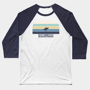 Biscarrosse France Retro Surf Baseball T-Shirt
